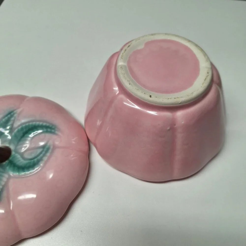 Belmar‎ Vintage Pink Strawberry Ceramic Shaped Serving Set Dip Veggie 6 Pieces